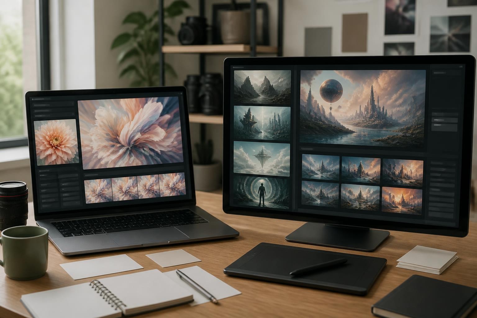 Abstract workspace comparing GPT Image 2 and Nano Banana Pro image workflows