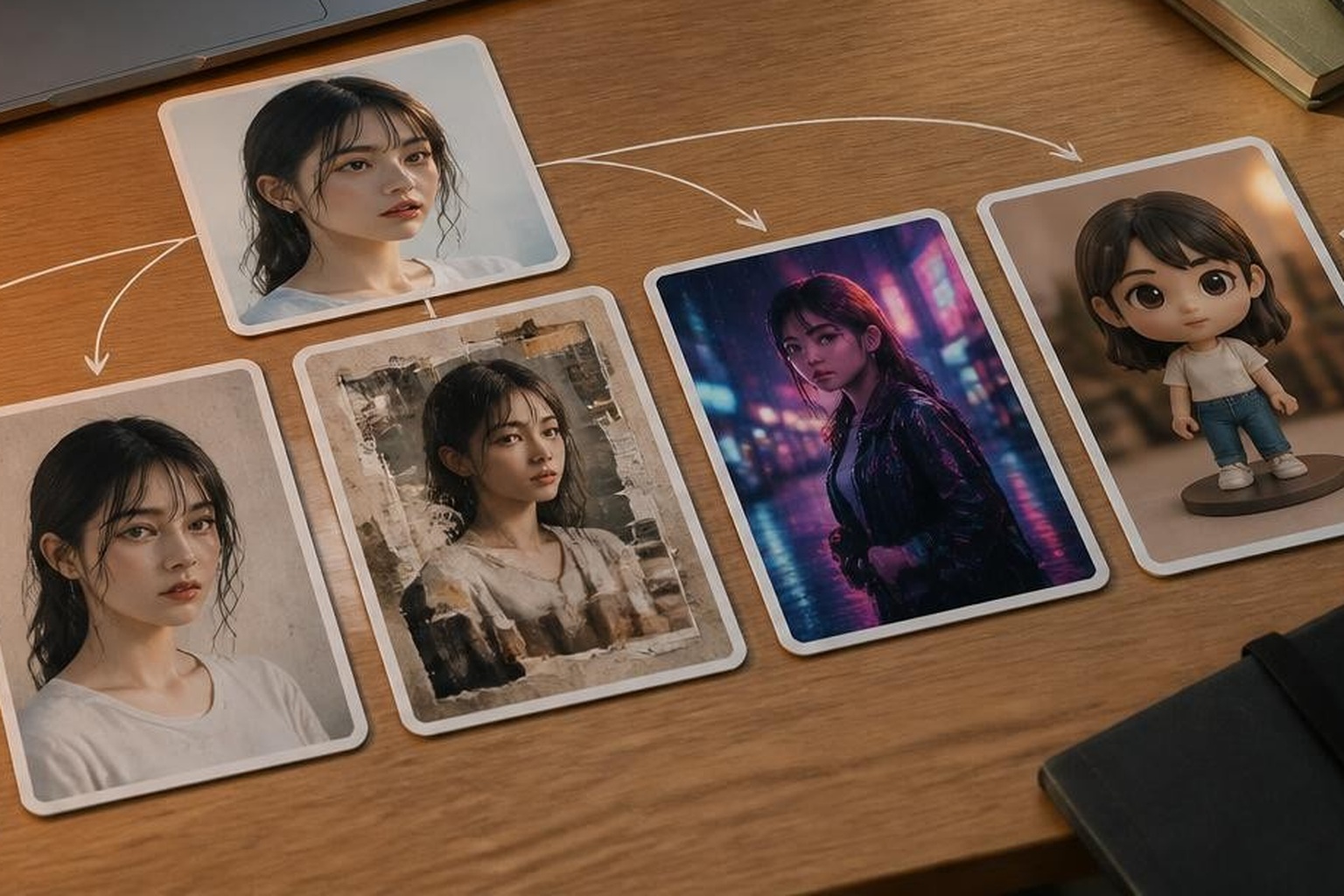 Trending AI Photo Prompt Creator workspace showing AI photo prompt style choices