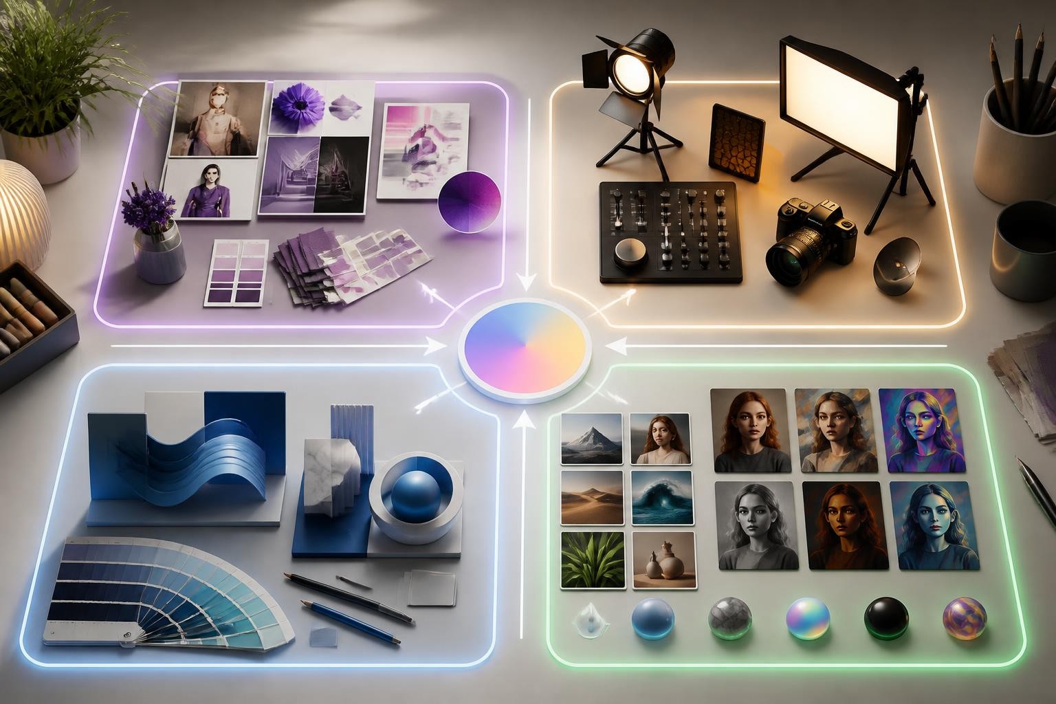 A visual decision map for choosing between Midjourney, Nano Banana Pro, and image-to-image workflows